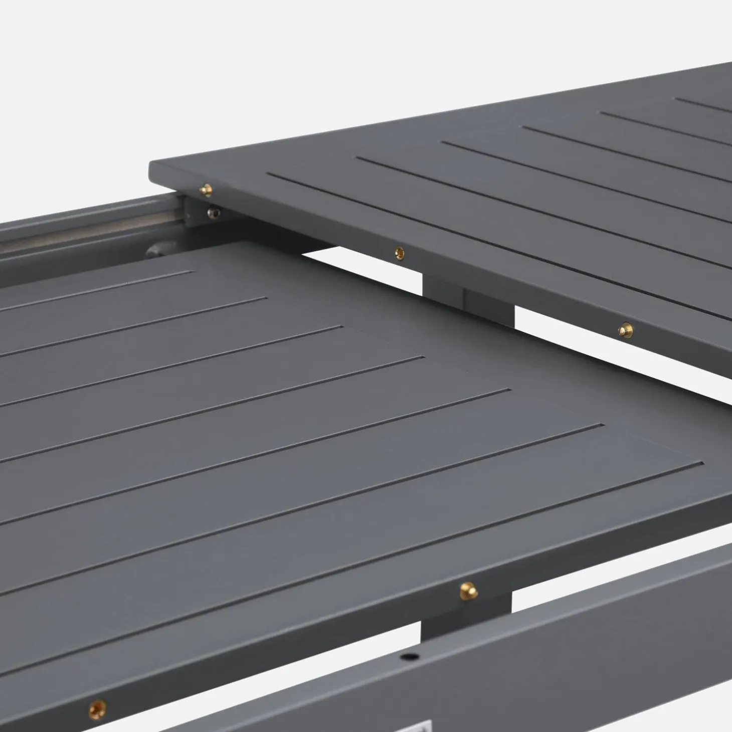 Mesa de jardín extensible de aluminio de 6 plazas