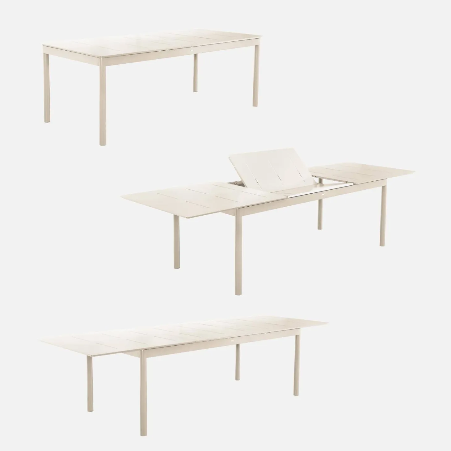 Mesa de jardín extensible de aluminio de 8 plazas