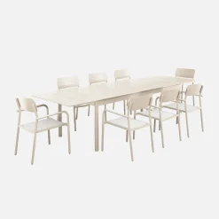 Mesa de jardín extensible de aluminio de 8 plazas
