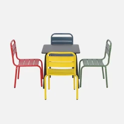 Mesa de jardín infantil con 4 asientos multicolor