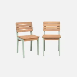Mesa de jardín infantil de madera de acacia con 4 sillas