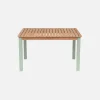 Mesa de jardín infantil rectangular de madera de acacia, 4 plazas