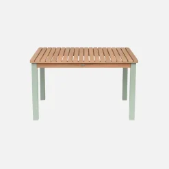 Mesa de jardín infantil rectangular de madera de acacia, 4 plazas
