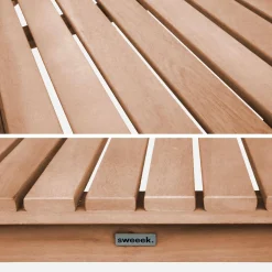 Mesa de jardín infantil rectangular de madera de acacia, 4 plazas