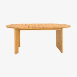 Mesa de jardín ovalada de madera de acacia, 6 plazas