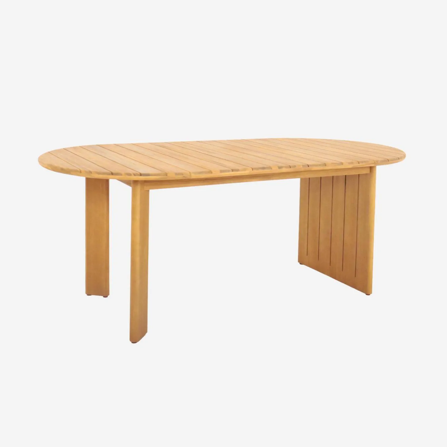 Mesa de jardín ovalada de madera de acacia, 6 plazas