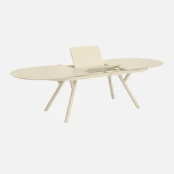 Mesa de jardín ovalada extensible de aluminio, 10 plazas