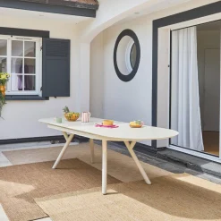 Mesa de jardín ovalada extensible de aluminio, 10 plazas
