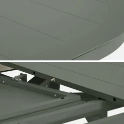 Mesa de jardín ovalada extensible de aluminio, 10 plazas