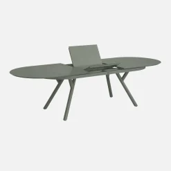 Mesa de jardín ovalada extensible de aluminio, 10 plazas