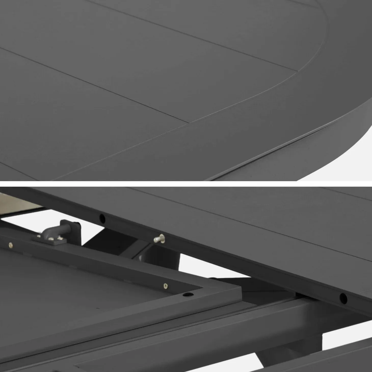 Mesa de jardín ovalada extensible de aluminio, 10 plazas