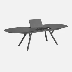 Mesa de jardín ovalada extensible de aluminio, 10 plazas