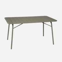 Mesa de jardín plegable de metal con 6 sillas