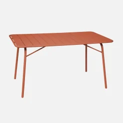 Mesa de jardín plegable de metal con 6 sillas