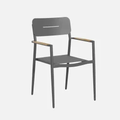 Mesa de jardín redonda de aluminio con 6 sillas