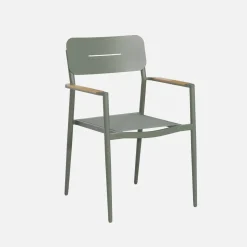 Mesa de jardín redonda de aluminio con 6 sillas