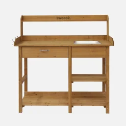 Mesa de madera para macetas