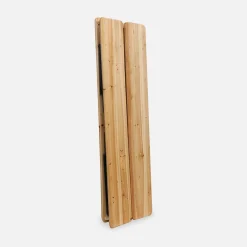 Mesa de madera y 2 bancos plegables para 6 personas