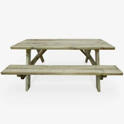 Mesa de picnic de madera de 6 plazas , set de 4