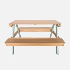Mesa de picnic infantil de madera de acacia, 4 plazas