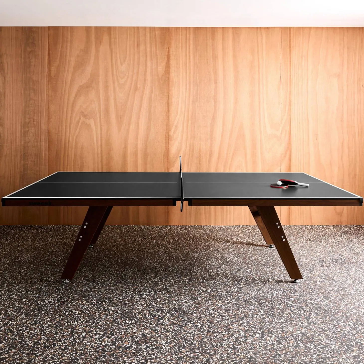 Mesa de ping pong interior deluxe con 2 raquetas y 3 pelotas, 273.5cm