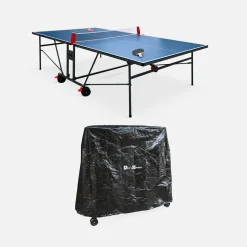 Mesa de ping pong para interior con 2 raquetas y 3 pelotas, 274cm + funda de PVC