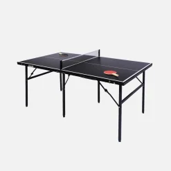 Mesa de ping pong plegable para interior con 2 raquetas y 3 pelotas, 180cm