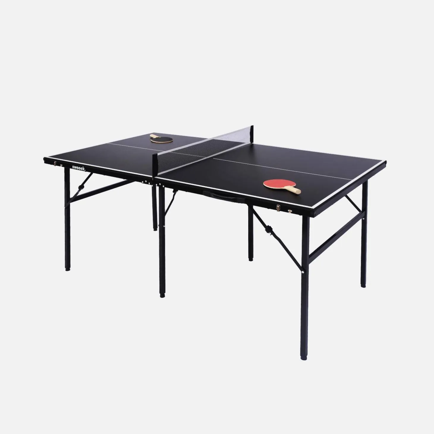 Mesa de ping pong plegable para interior con 2 raquetas y 3 pelotas, 180cm