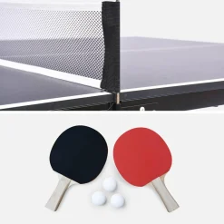Mesa de ping pong plegable para interior con 2 raquetas y 3 pelotas, 180cm