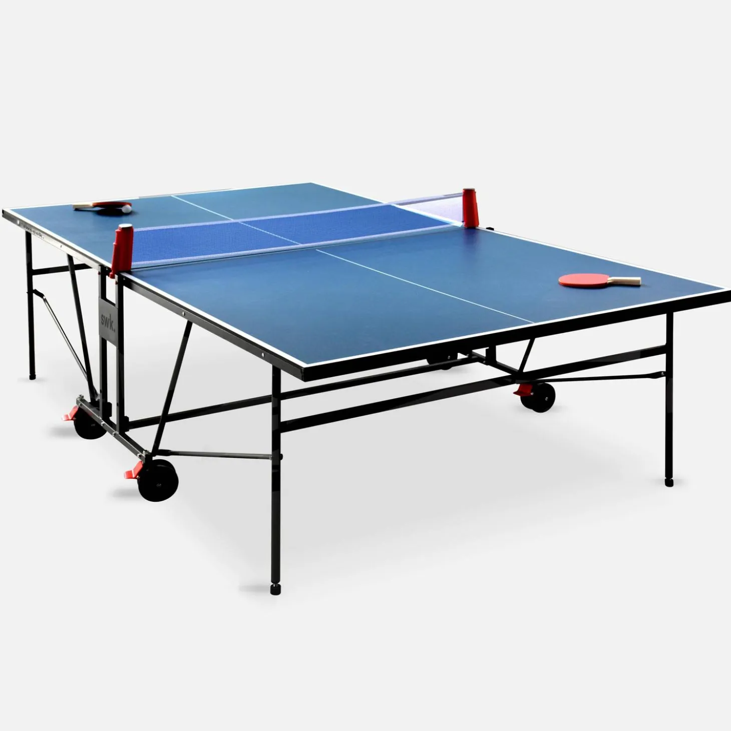 Mesa de ping pong plegable para interior con 4 raquetas y 6 pelotas, 274cm