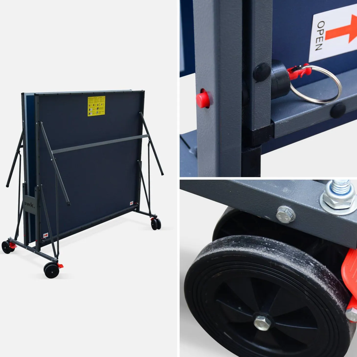 Mesa de ping pong plegable para interior con 4 raquetas y 6 pelotas, 274cm