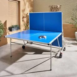 Mesa de ping pong plegable para exterior con 4 raquetas y 6 pelotas, 274cm