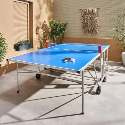 Mesa de ping pong plegable para exterior con 4 raquetas y 6 pelotas, 274cm