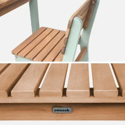 Mesa infantil de madera interior/exterior con 2 sillas