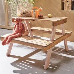 Mesa infantil de picnic de madera de 2 plazas