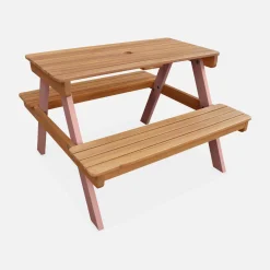 Mesa infantil de picnic de madera de 2 plazas
