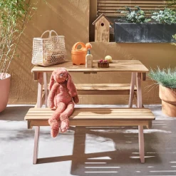 Mesa infantil de picnic de madera de 2 plazas