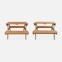 Mesa infantil de picnic de madera de 2 plazas