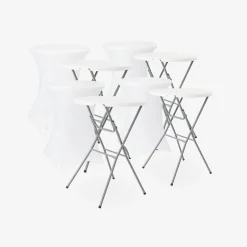 Mesa plegable de acero para eventos con funda protectora (lote de 4)