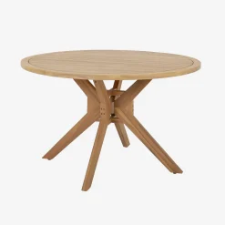 Mesa redonda de jardín de madera de acacia, 6 plazas