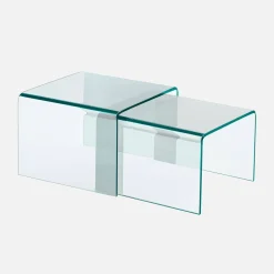 Mesas nido rectangulares y cuadradas de cristal templado