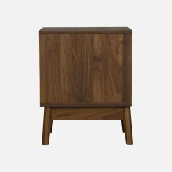 Mesita de noche con efecto madera, 2 cajones