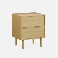 Mesita de noche con efecto madera natural