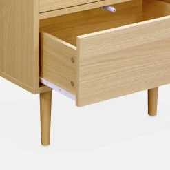 Mesita de noche con efecto madera natural