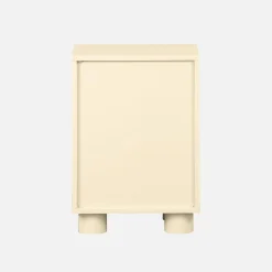 Mesita de noche efecto madera de mango con 1 puerta reversible