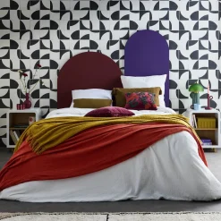 Mesita de noche efecto madera con 2 huecos, set de 2