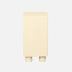 Mesita de noche efecto madera de mango con 1 puerta reversible, set de 2