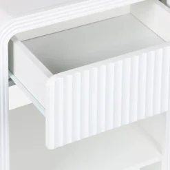 Mesita de noche efecto madera acanalada, set de 2