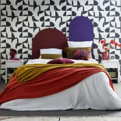 Mesita de noche efecto madera acanalada, set de 2