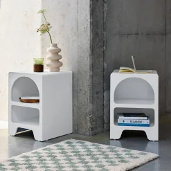 Mesita de noche efecto madera, set de 2